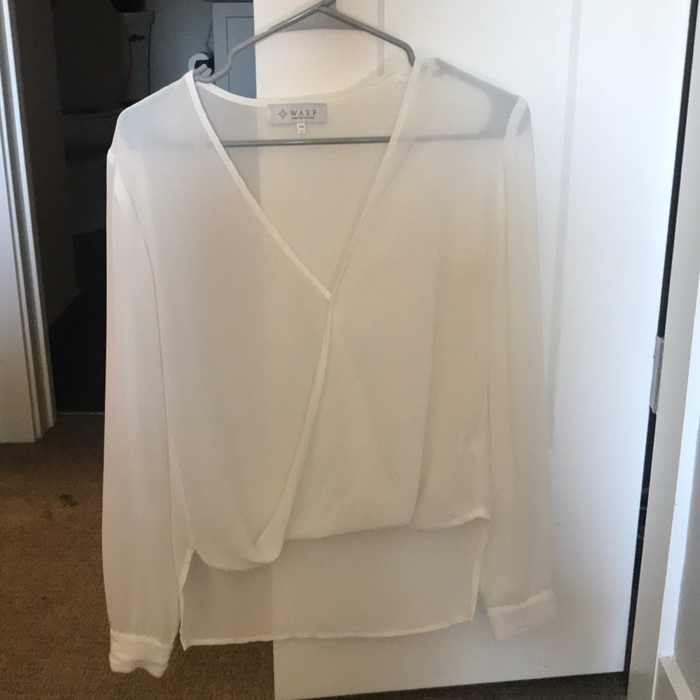 Wayf sheer chiffon high low top